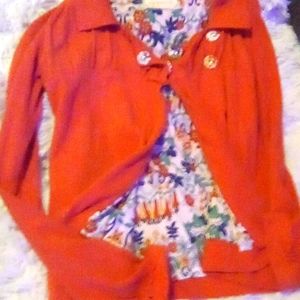 NWOT Anthropologie Sparrow Floral Pattern Open Front Cardigan Sweater With Clasp
